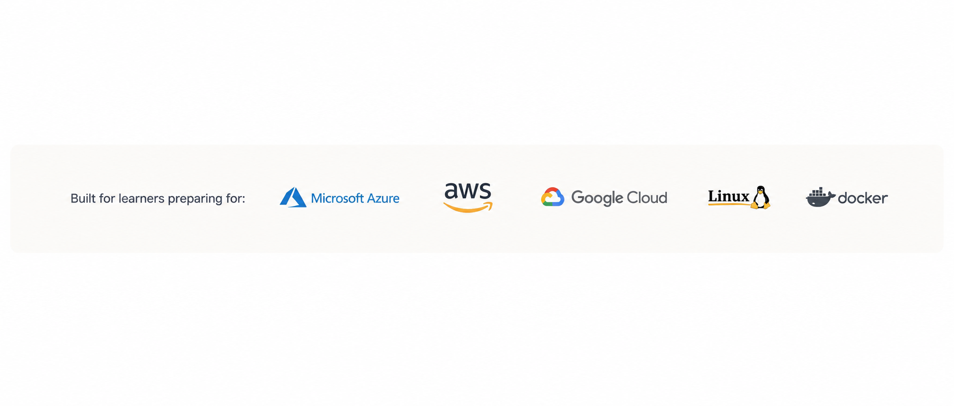 Cloud certification providers Hadari prepares learners for: Azure, AWS, and Google Cloud